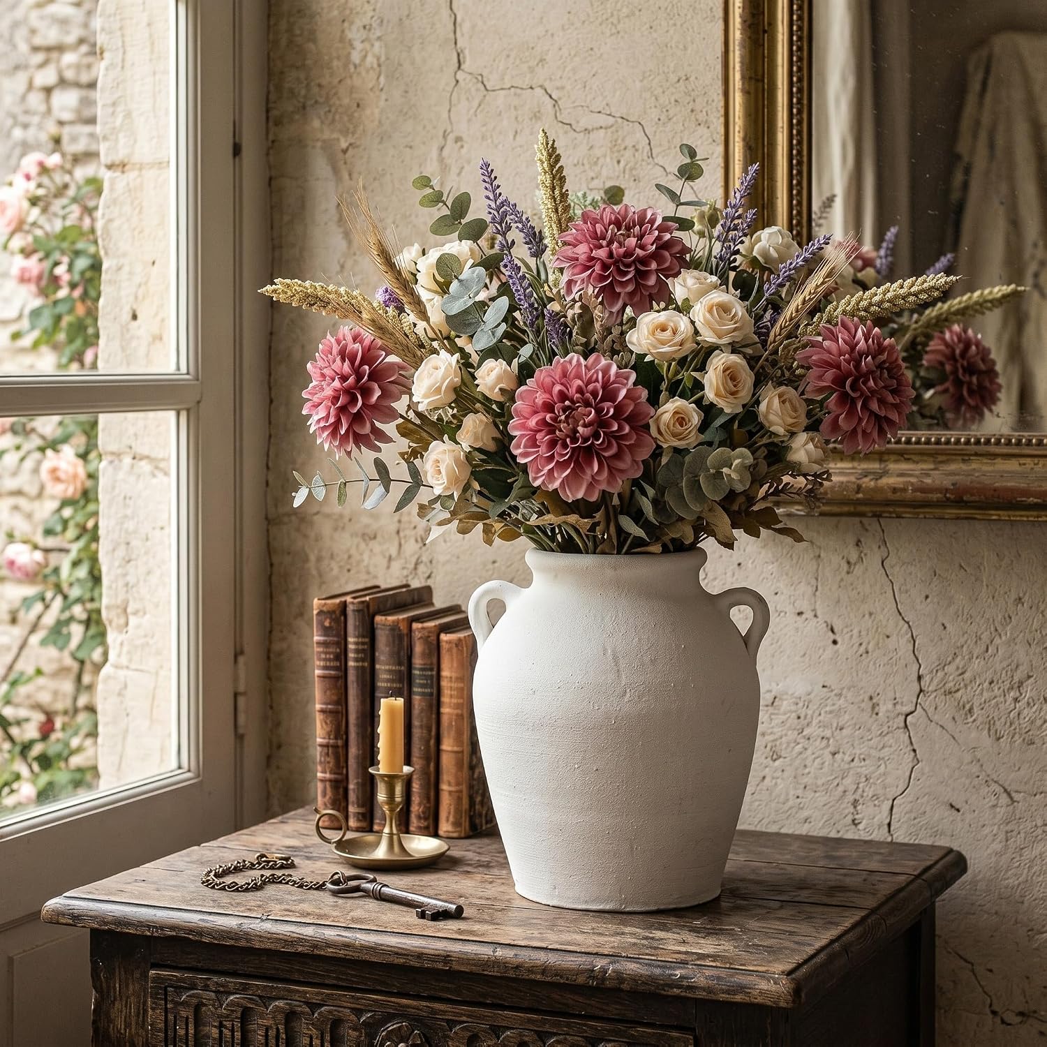 Ceramic Vase / White / 11 Inch