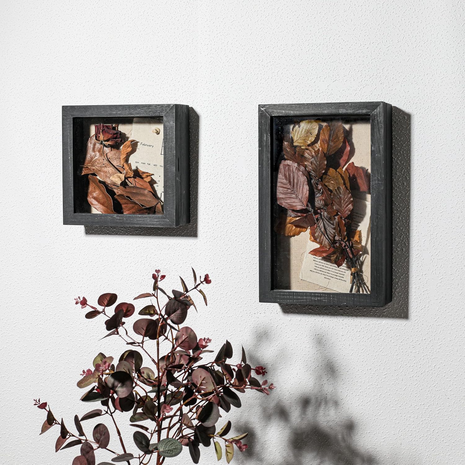 Freezing point Shadow Box Frame 8x8 Shadow Box Display Case Cabinet Pin Picture Frame with Linen Back Memorabilia