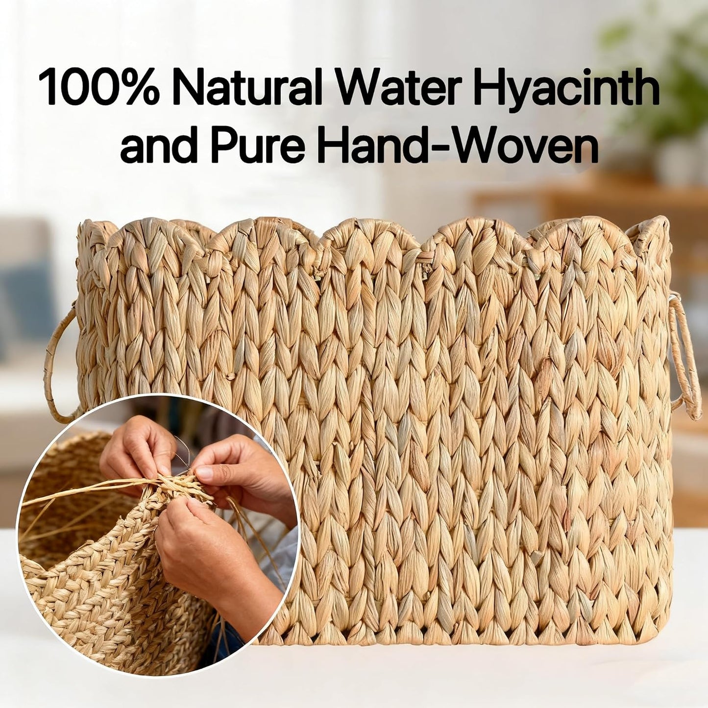 Woven Curve Basket / Beige