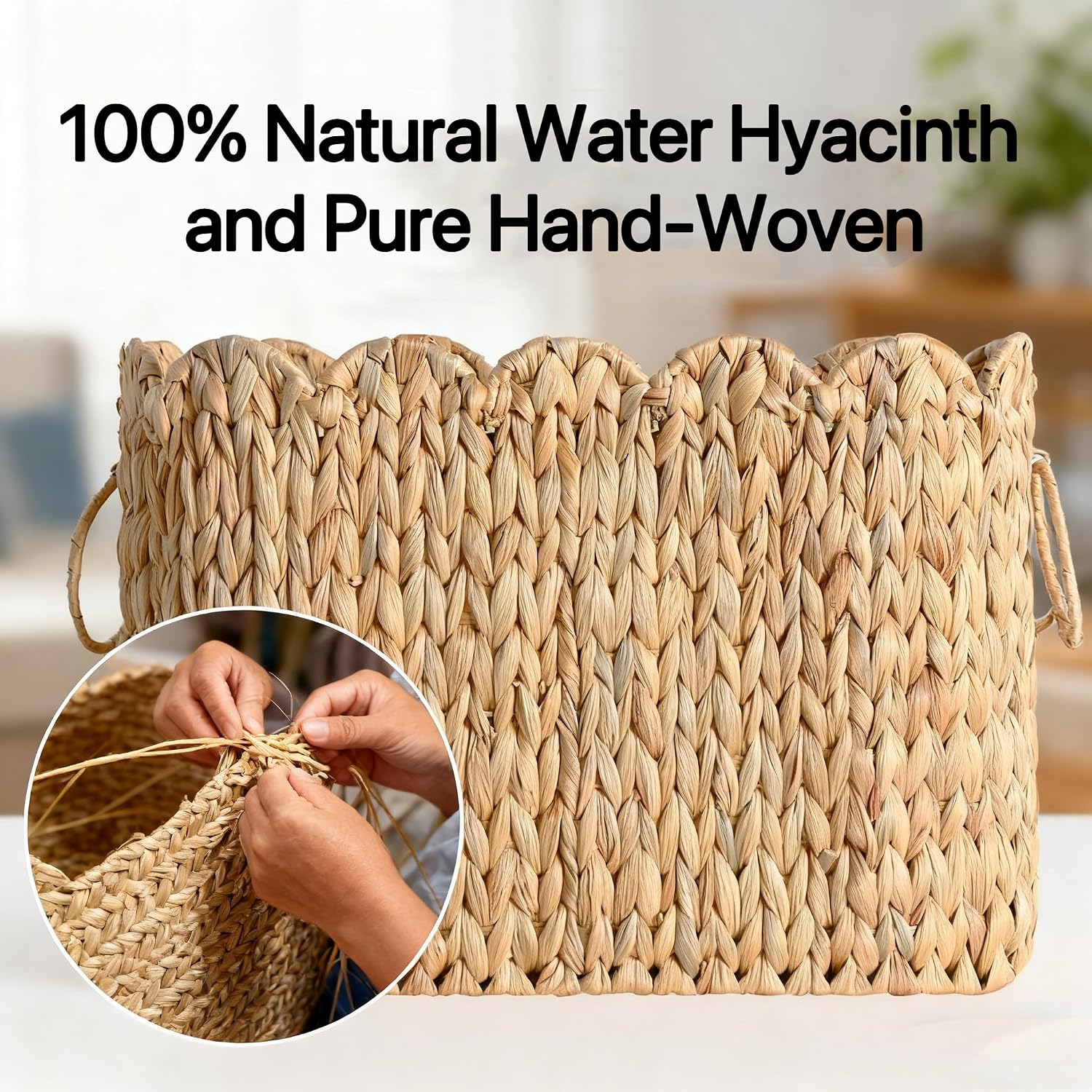 Woven Curve Basket / Beige
