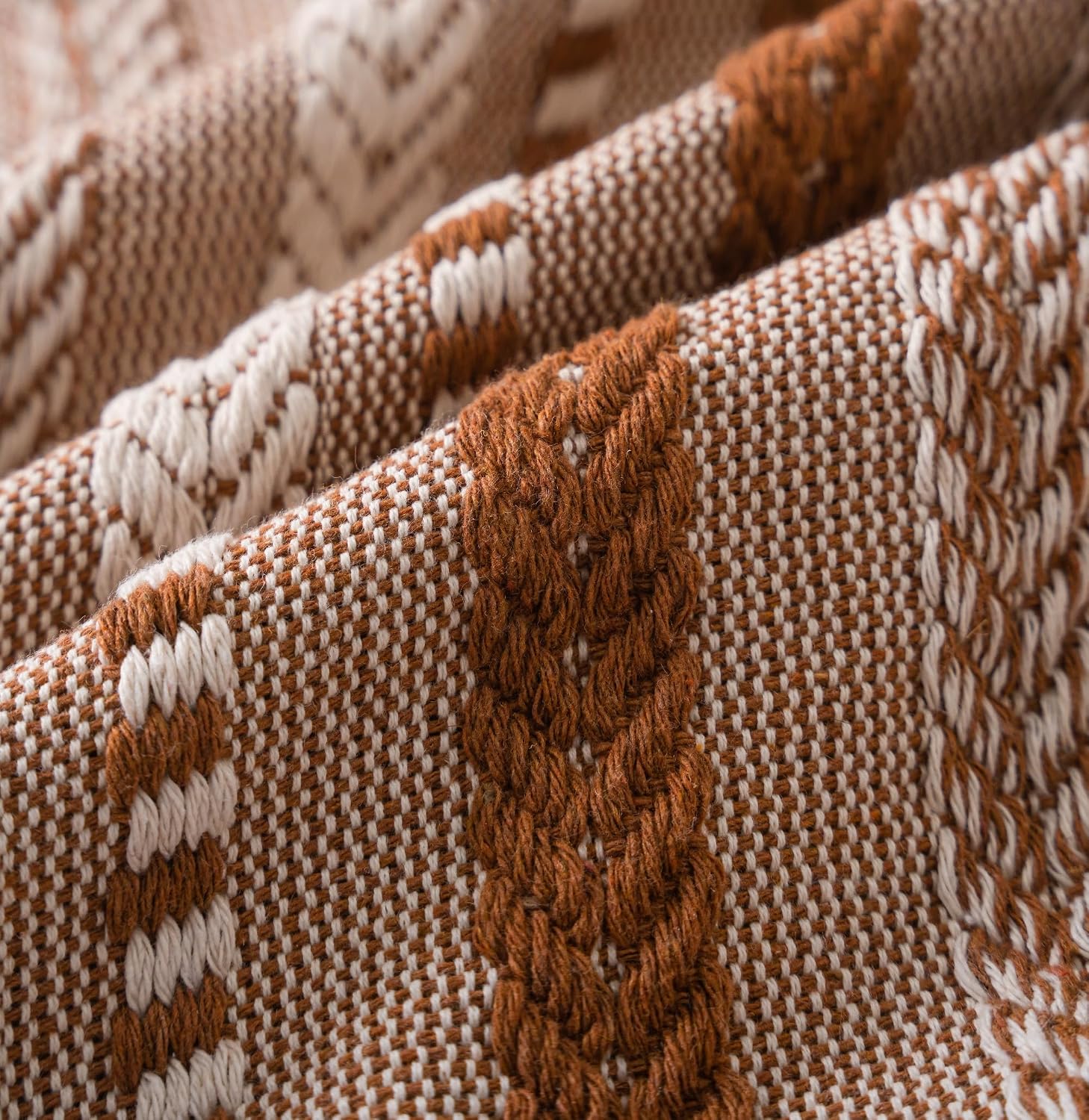Boho Throw Pillow Covers / Brown / 18 x 18 / Set of 2