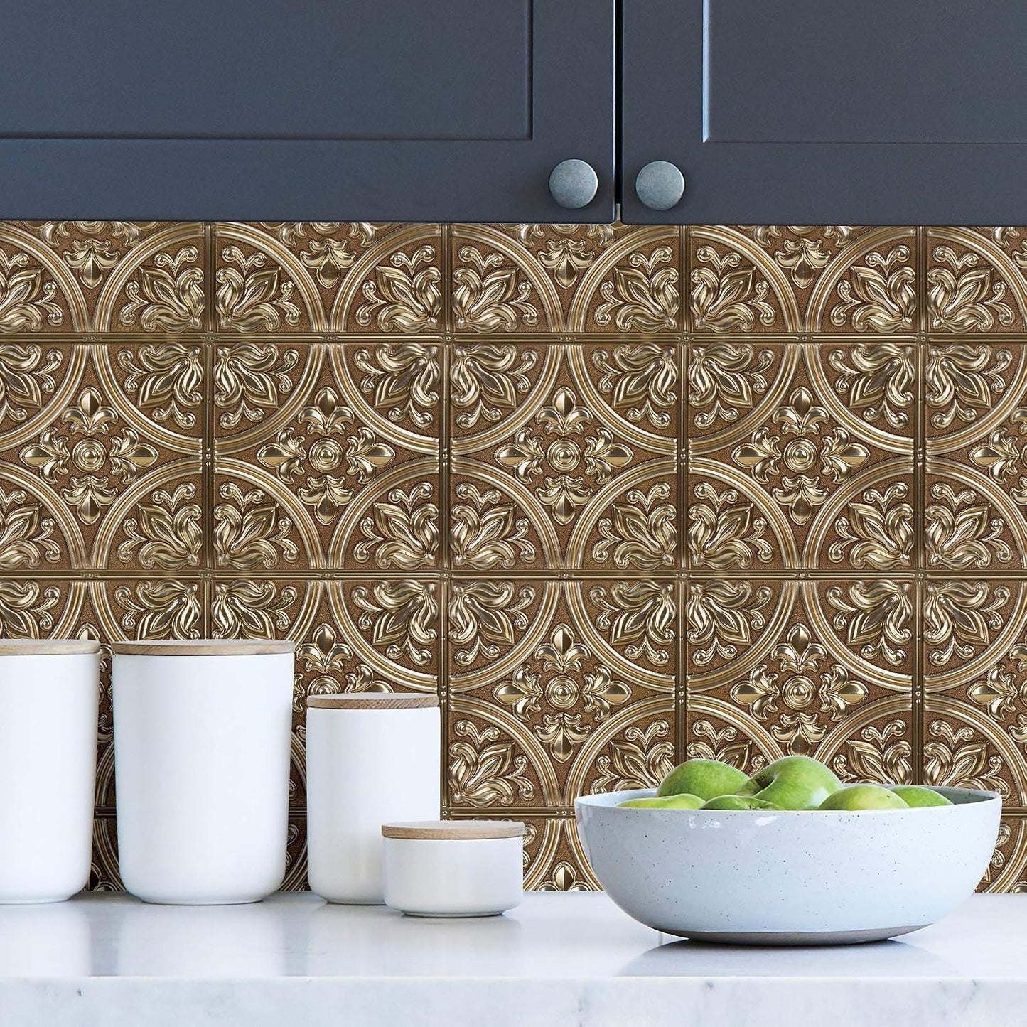 InHome NH2987 Chelsea Peel & Stick Tin Tiles / Bronze