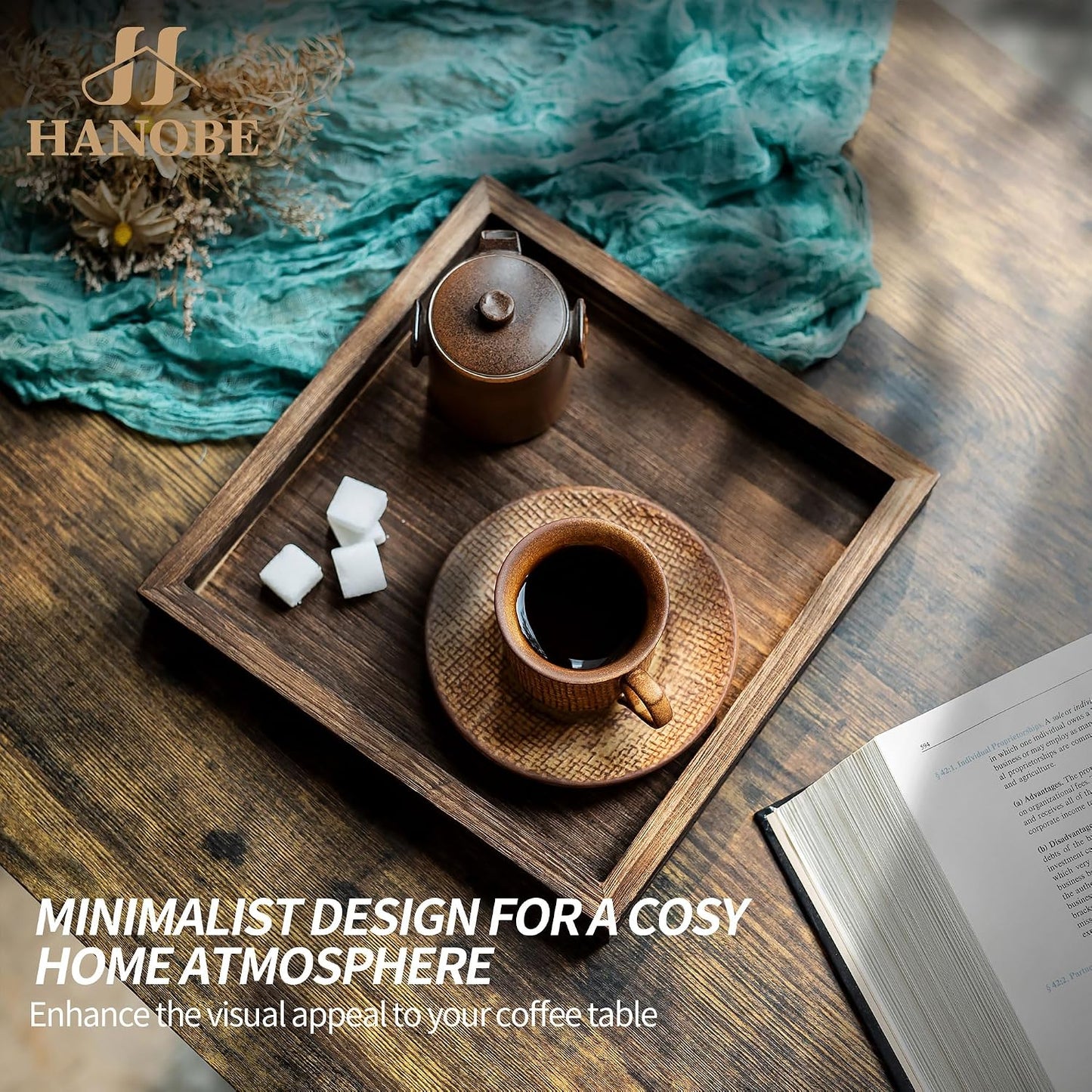 Small Wood Decorative Trays for Ottoman Coffee Tables
