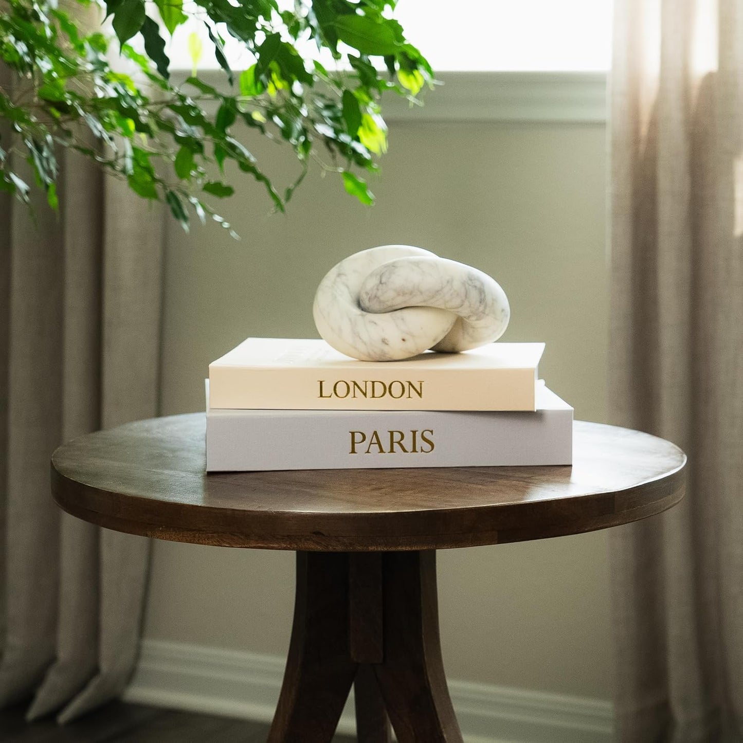 Faux Linen Book Boxes / Gray/beige / Modern / Set of 2