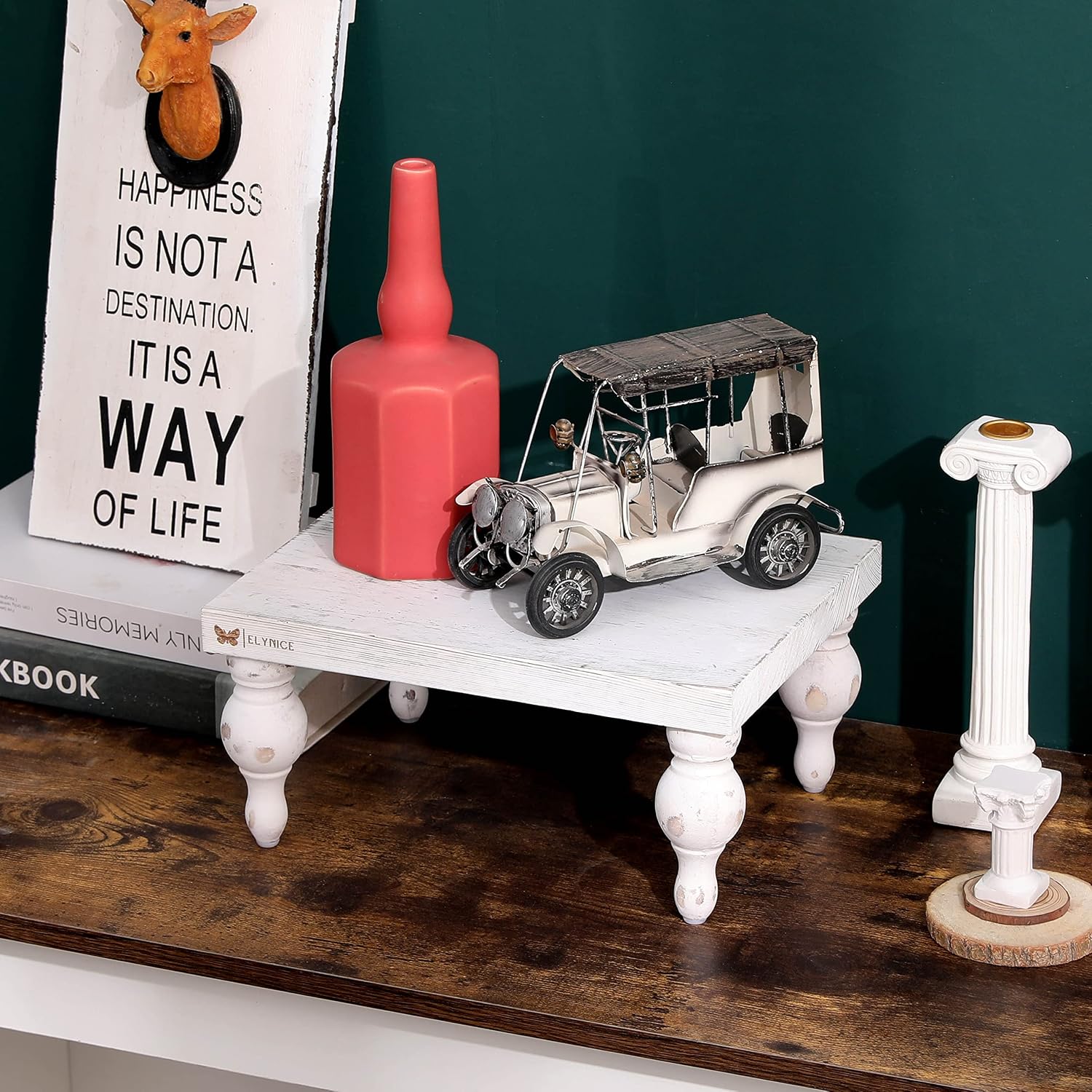 Wood Tray / in Farmhouse Decor Display Stand / White / 12 x 9 x 5.5