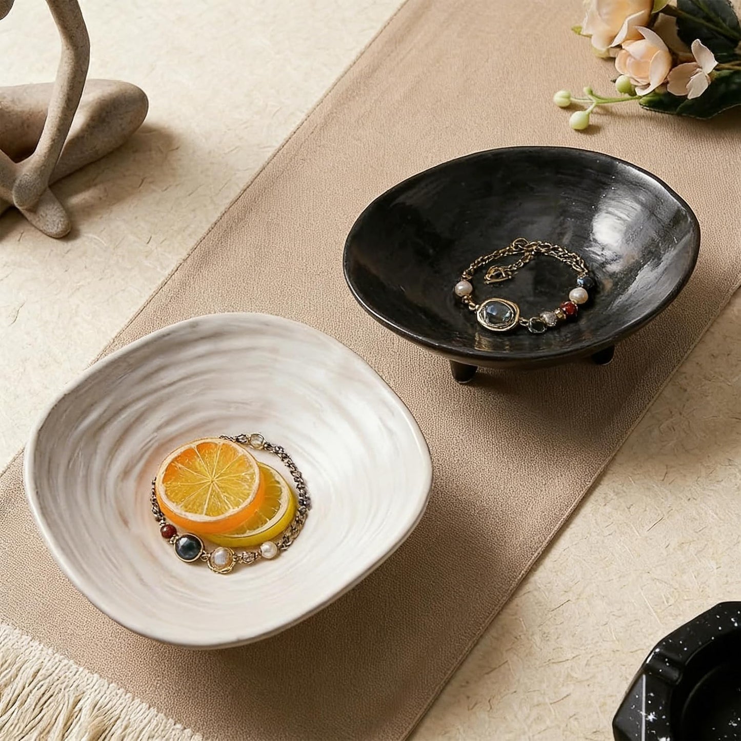 6" Ceramic Key Bowl for Entryway Table