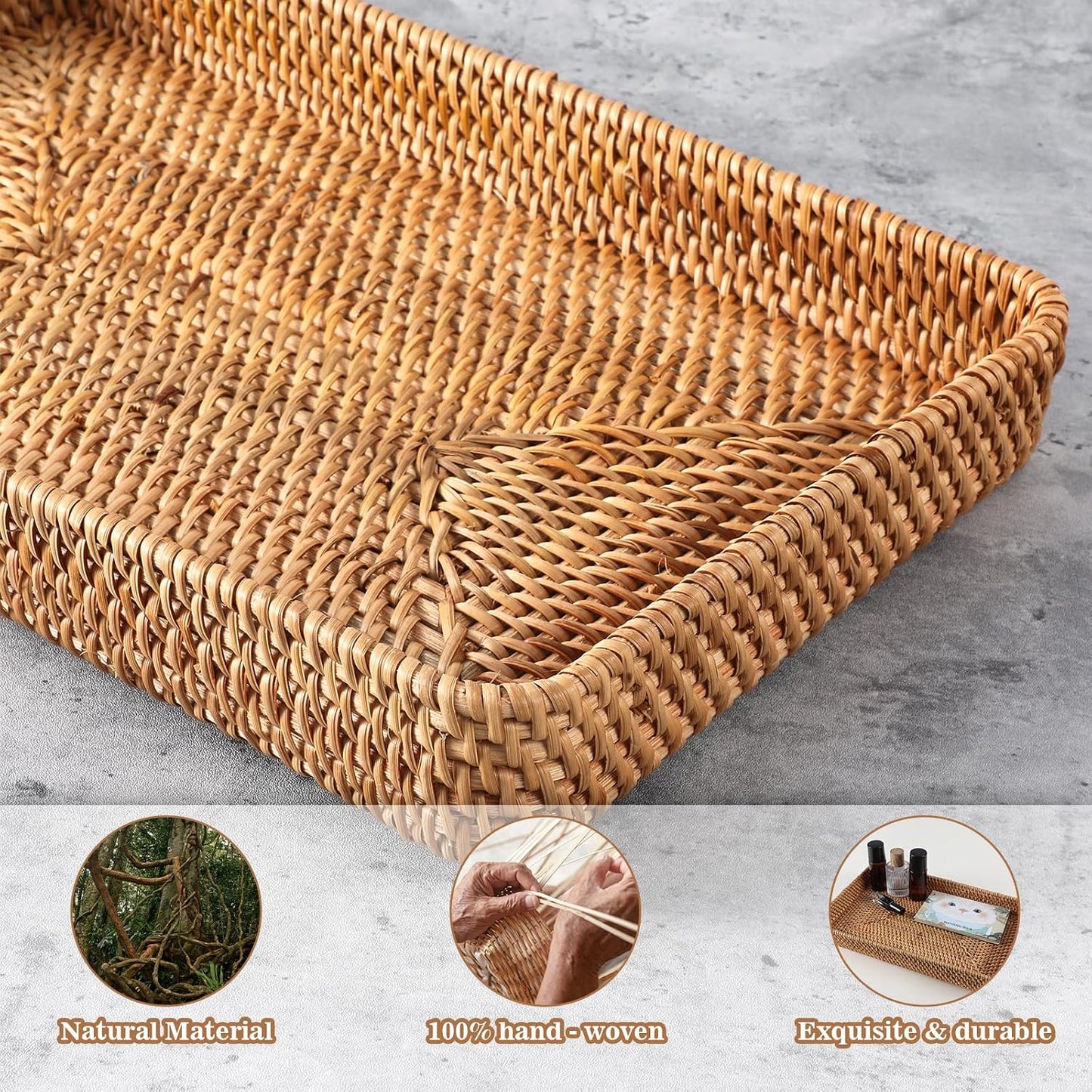 Rattan Storage Basket / 14.6 x 9 x 2