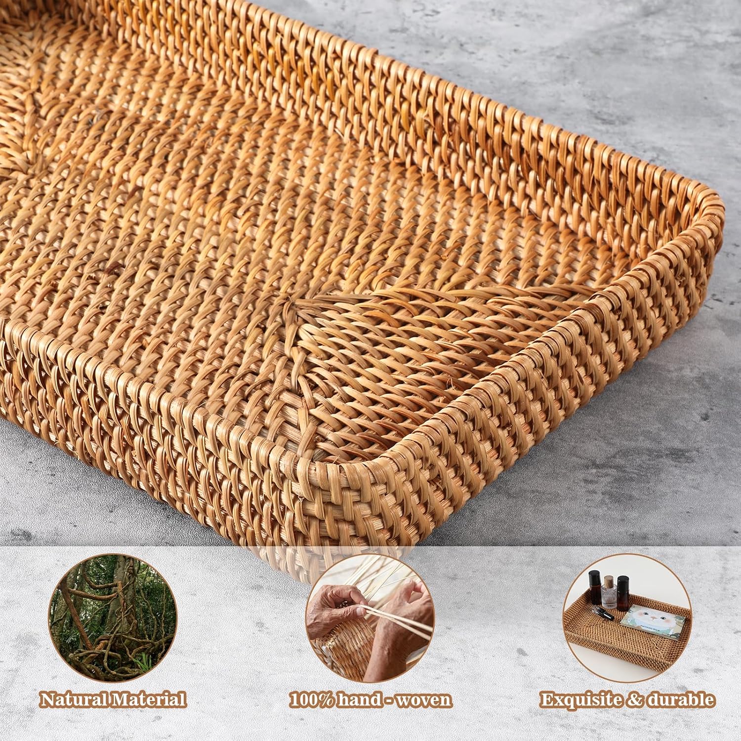 Rattan Storage Basket / 14.6 x 9 x 2