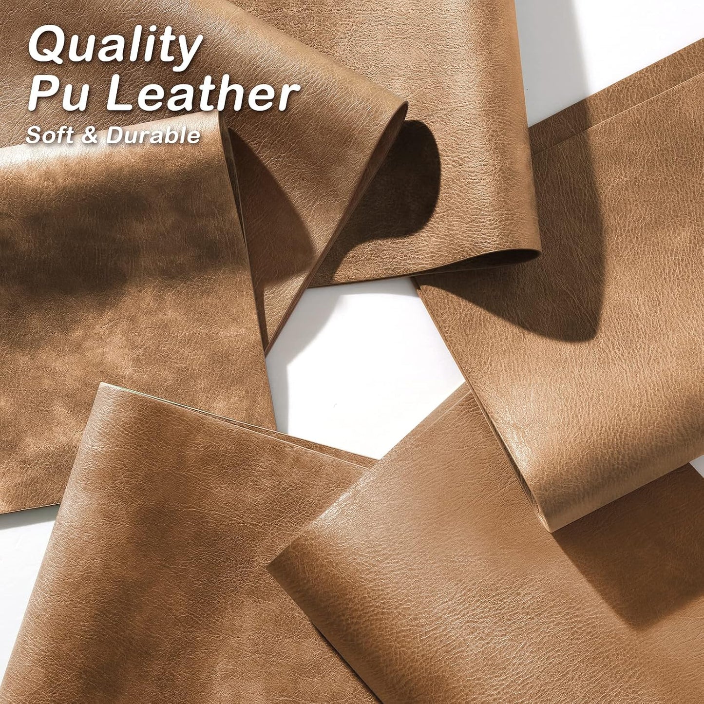 6 Pack Faux Leather Placemats Set Easy to Clean (Brown) | Stain Resistant, Waterproof, Wipeable, Heat Resistant, PU