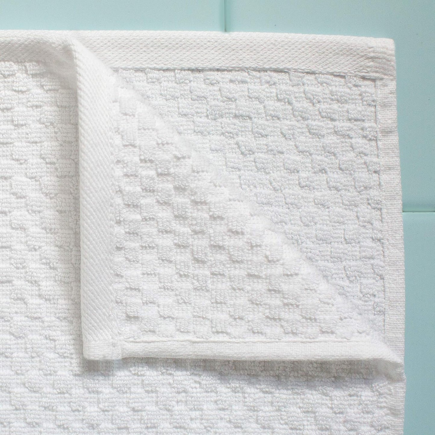 COTTON CRAFT Euro Spa Waffle Weave Bath Towels - Set of 4 White Towels | Pure 100% Ringspun Cotton Oversized Luxurious