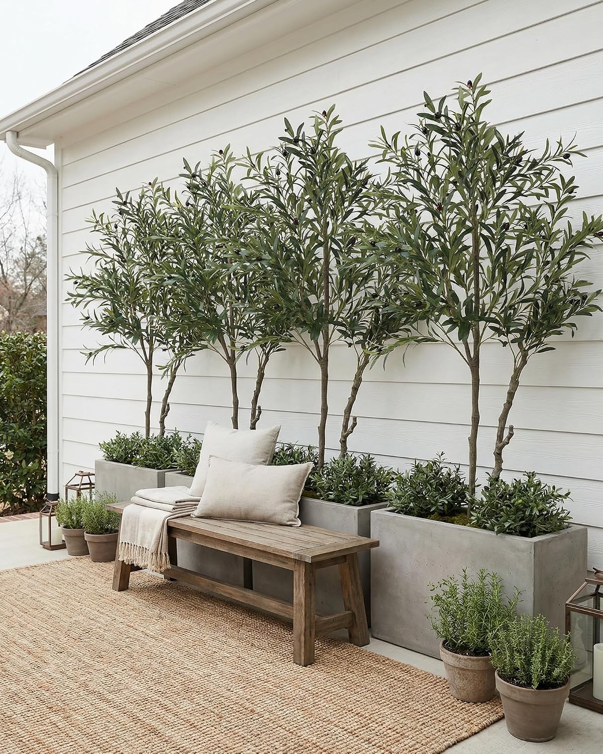 Fake Olive Tree Floor Plant / Matte Beige / 5.2 Inch