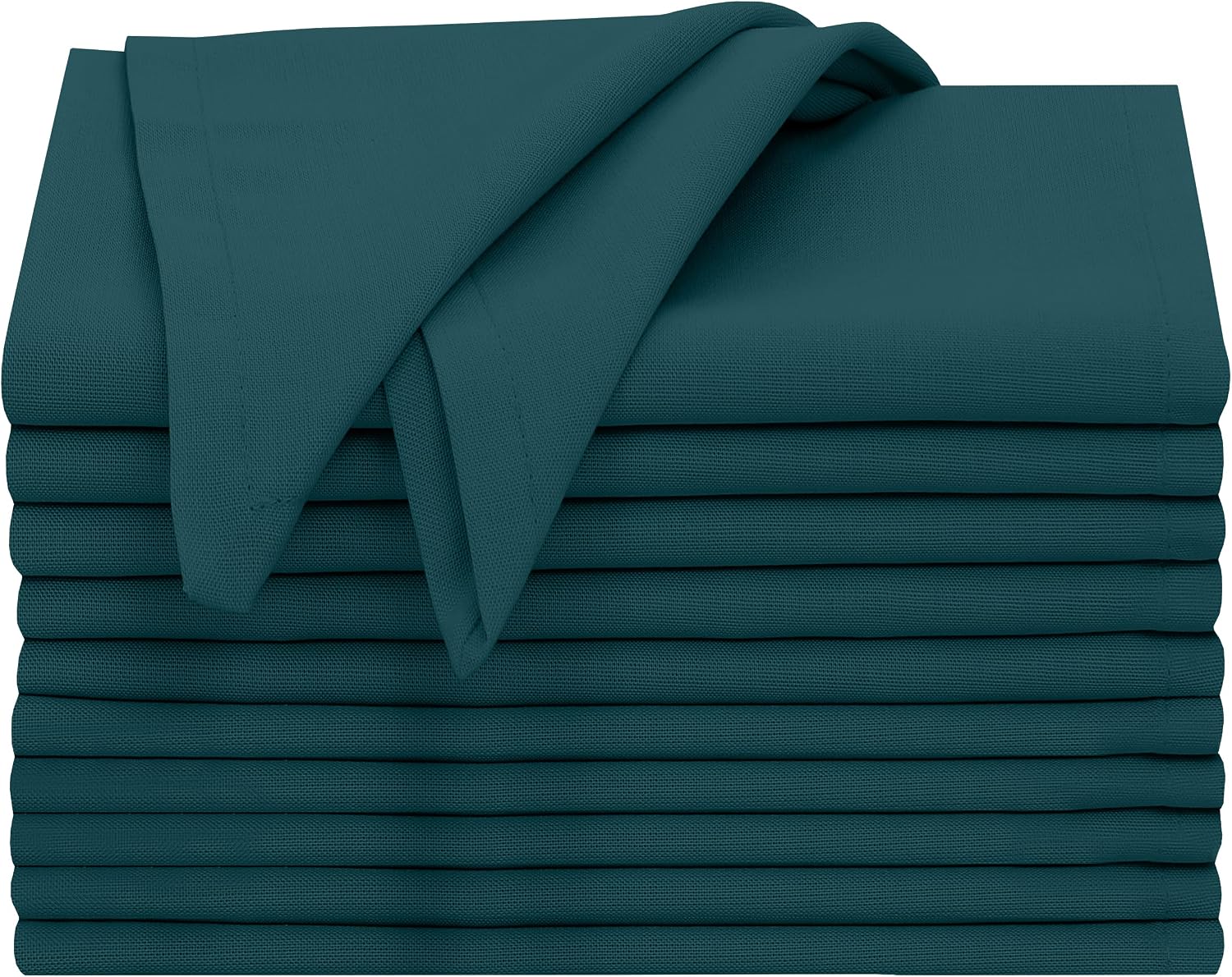 Ruvanti Cloth Napkins Set of 12, 100% Cotton 18”x18” - Deep Teal | Washable, Soft, Durable & Absorbent Everyday