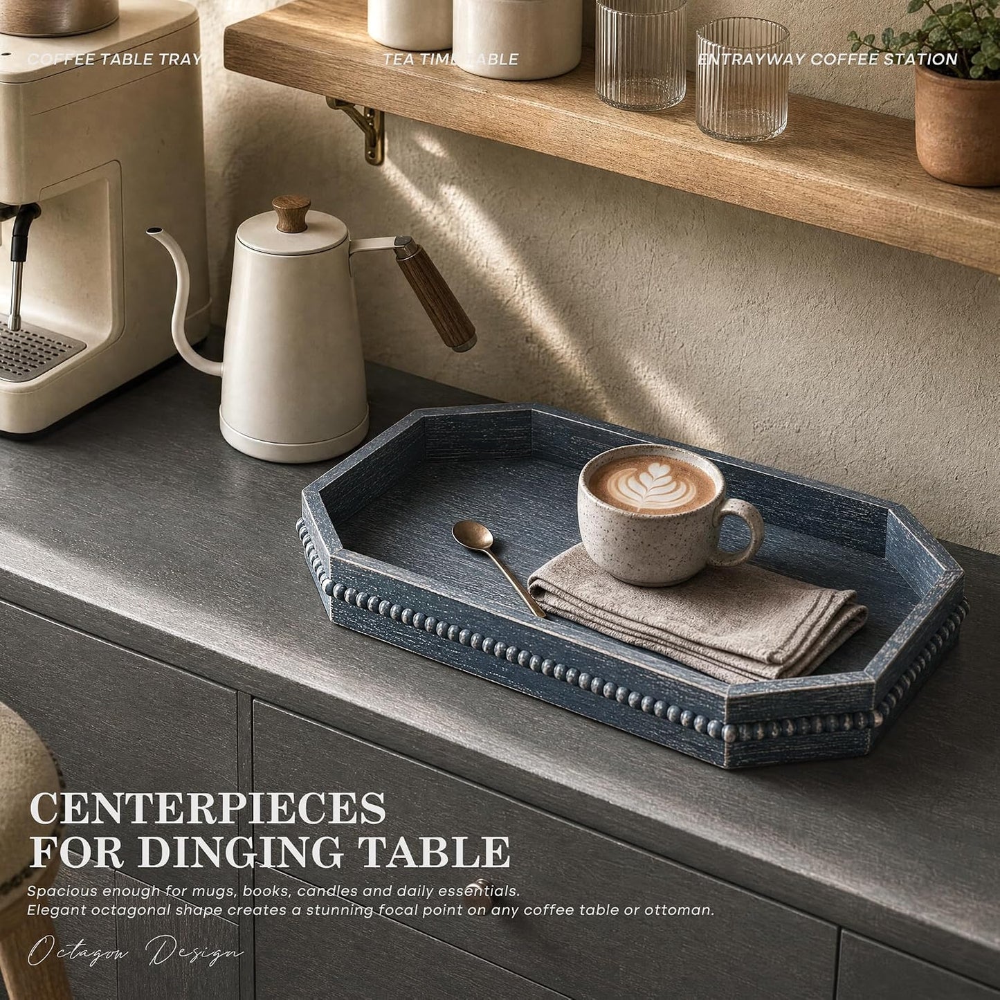 Rustic Decorative Tray / Blue