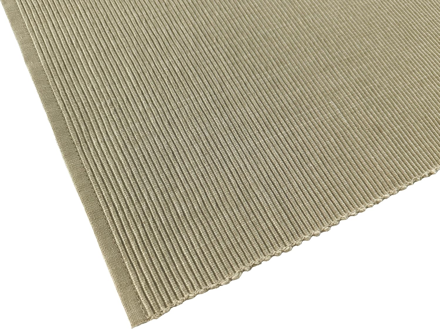 100% Cotton Ribbed Placemats - Set of 6-13 x 19 Inches - Beige - Everyday Cloth Table Mats - Thick Construction