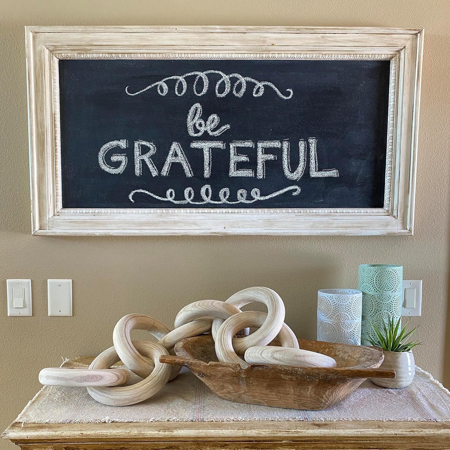 Wood Chain Link Decor / Large