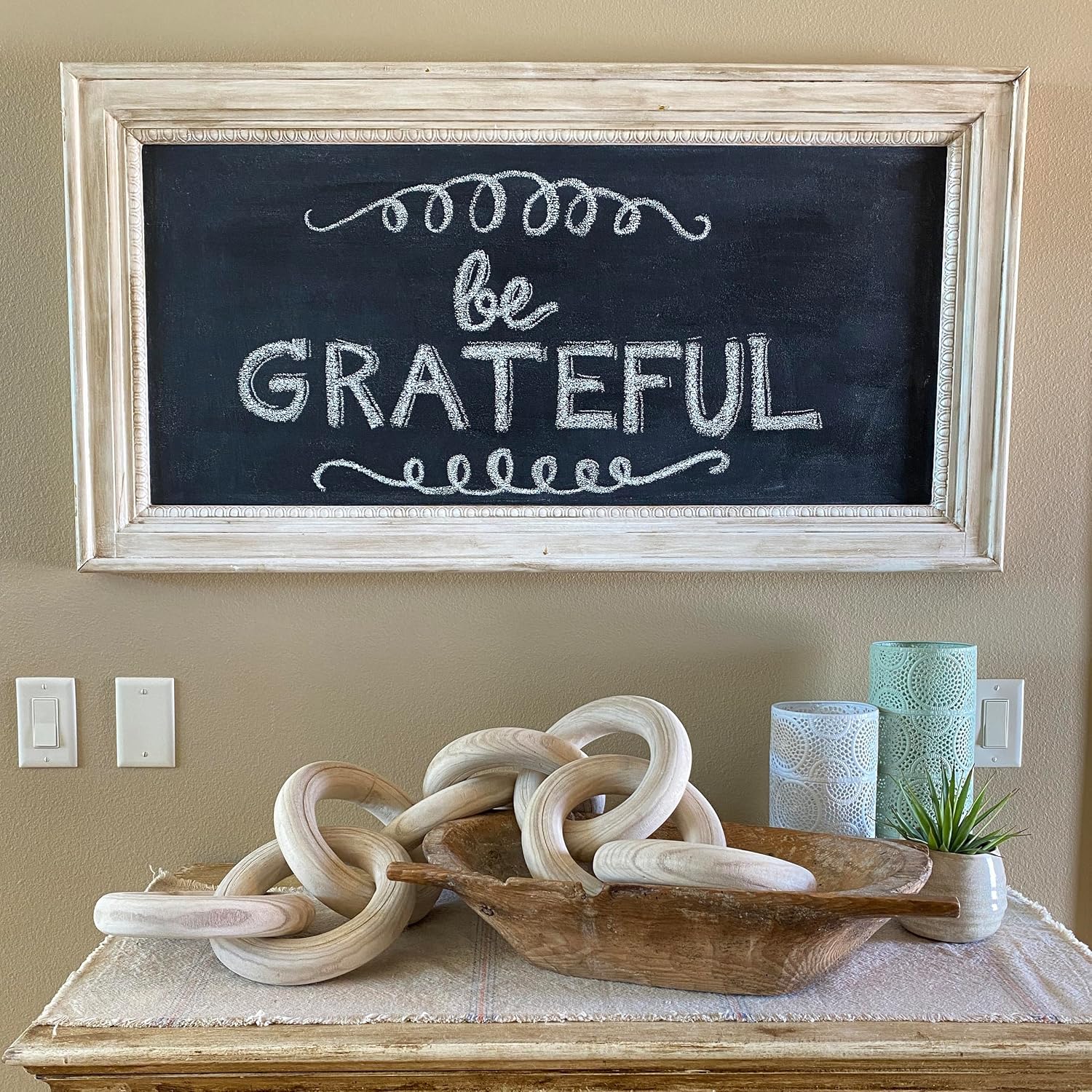 Wood Chain Link Decor / Large