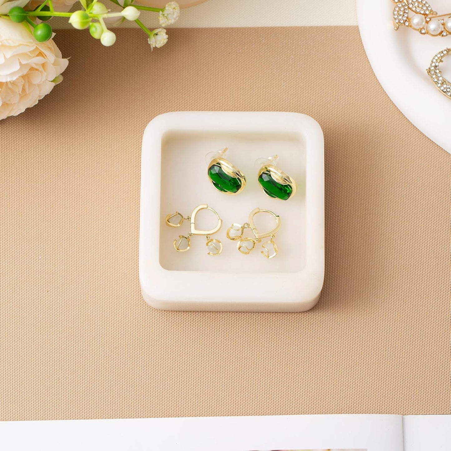 Marble Ring Holder for Women / Natural