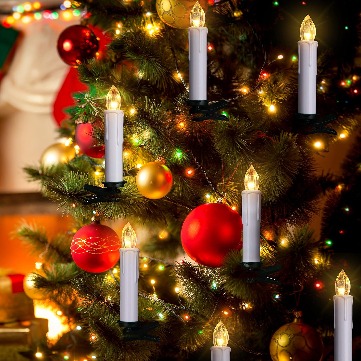 30PCS Flameless LED Taper Candles Battery Operated Christmas Tree Candle Lights With Remote Timer, Flickering Flame