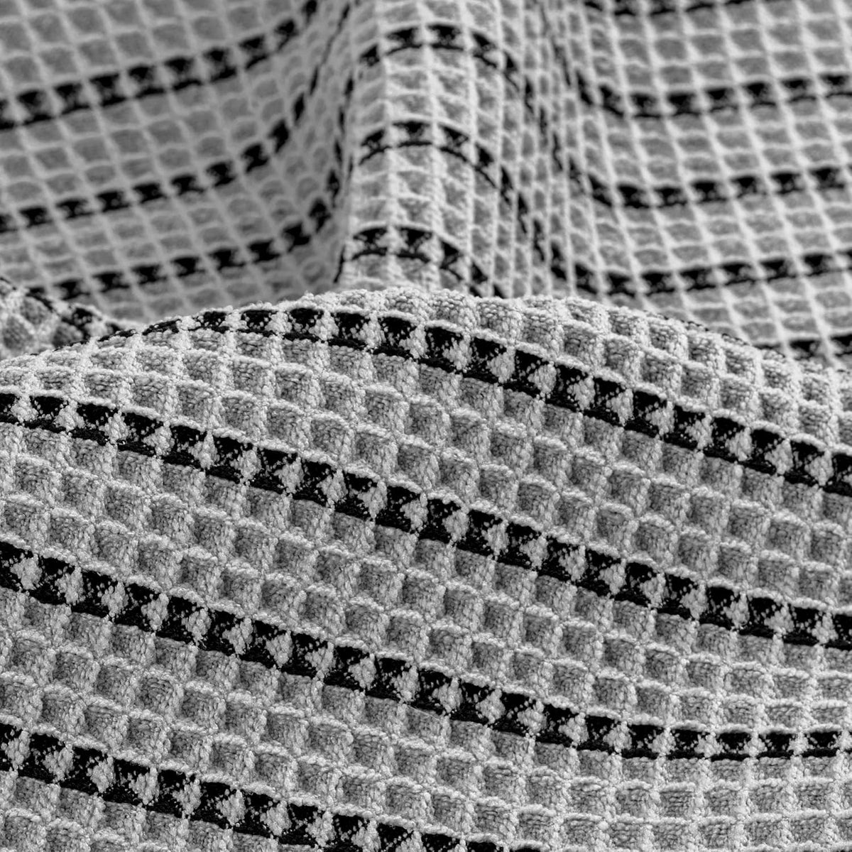 POLYTE 430 GSM Poly Blend Microfiber Quick Dry Waffle Bath Towel Set of 6 | 2-Body Towels, 2-Hand Towels, 2-Wash