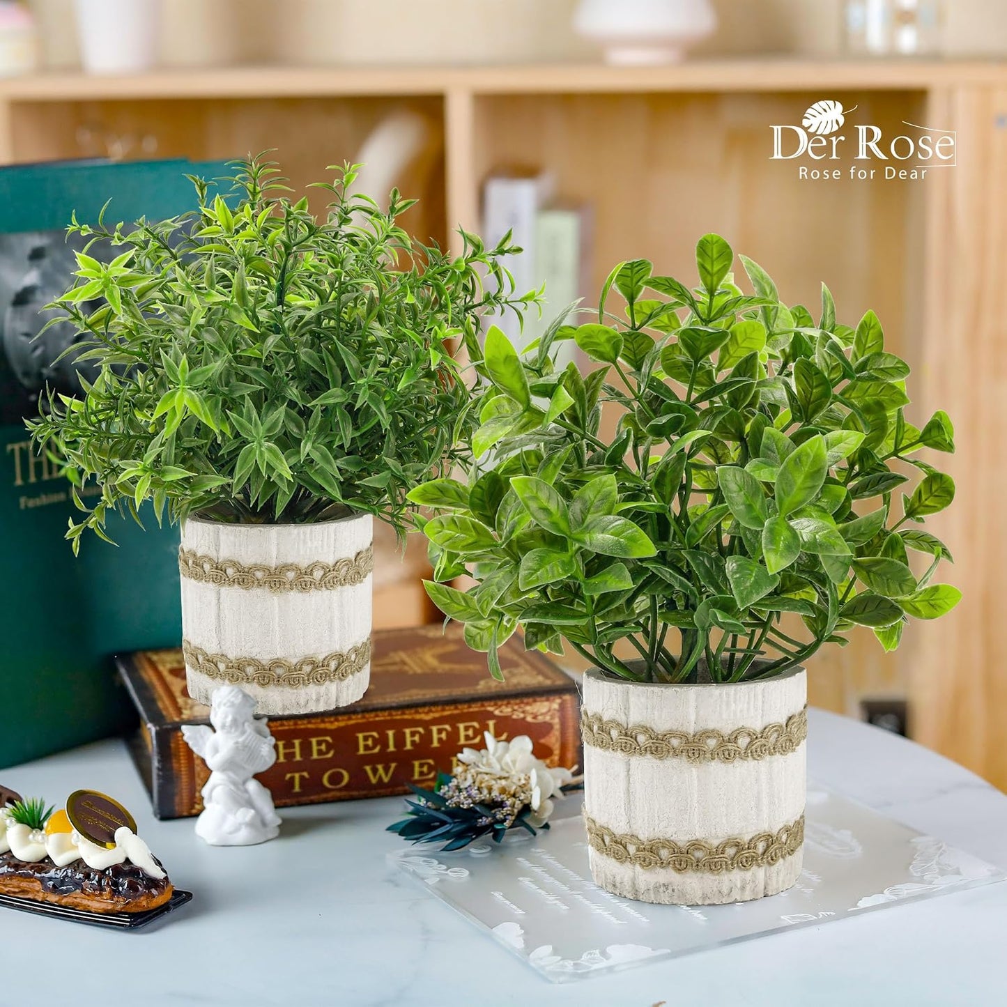 Small Fake Plants Indoor Mini Artificial Plants / Green / Set of 4