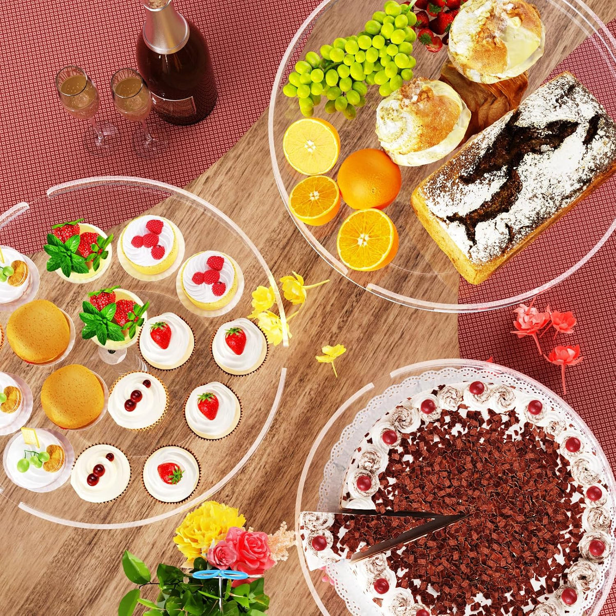 Bakzon Acrylic Cupcake Stand, Clear Dessert Dessert Table Display Set, Cupcake Tower Holder Display with Base for