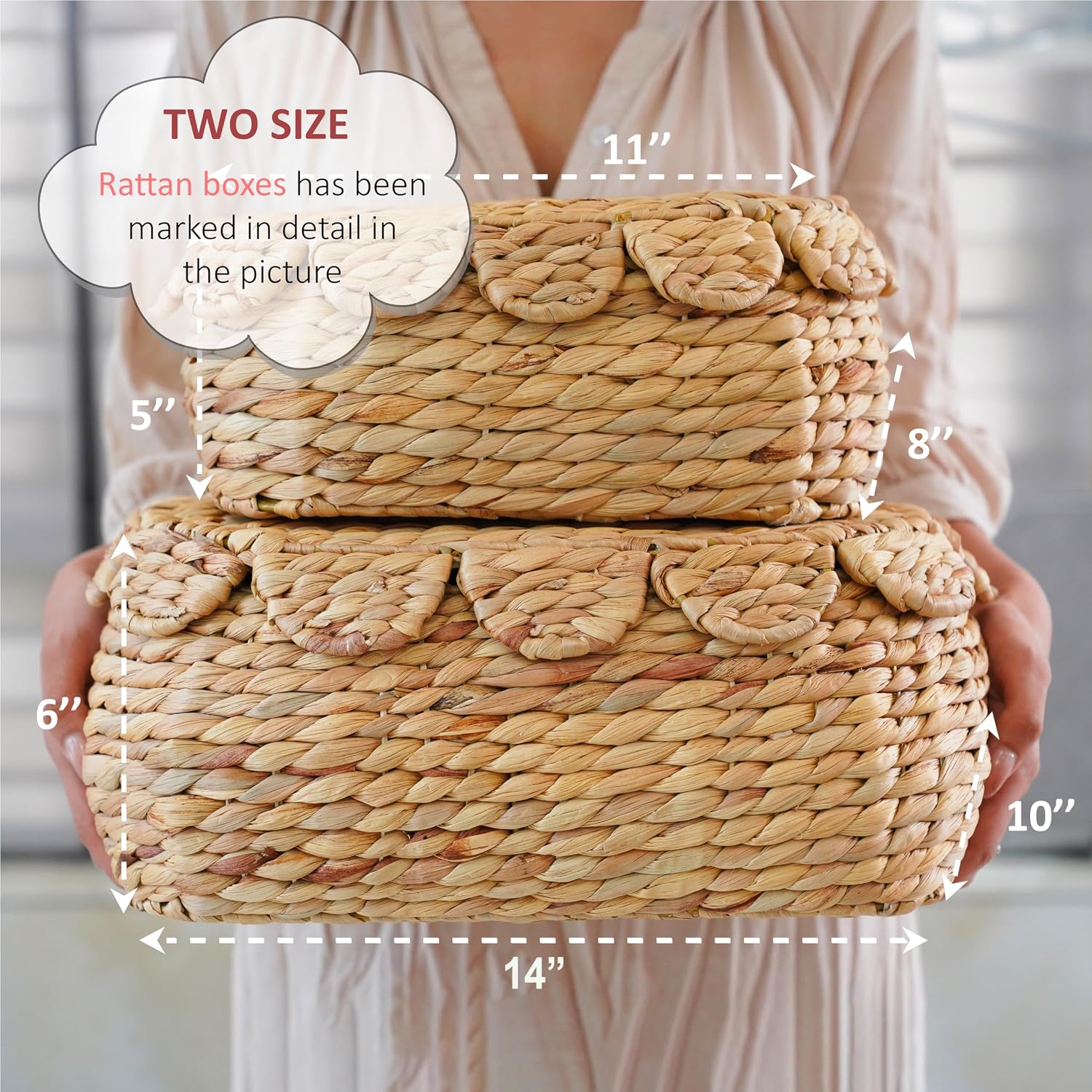 Wicker Storage Baskets / Set of 2