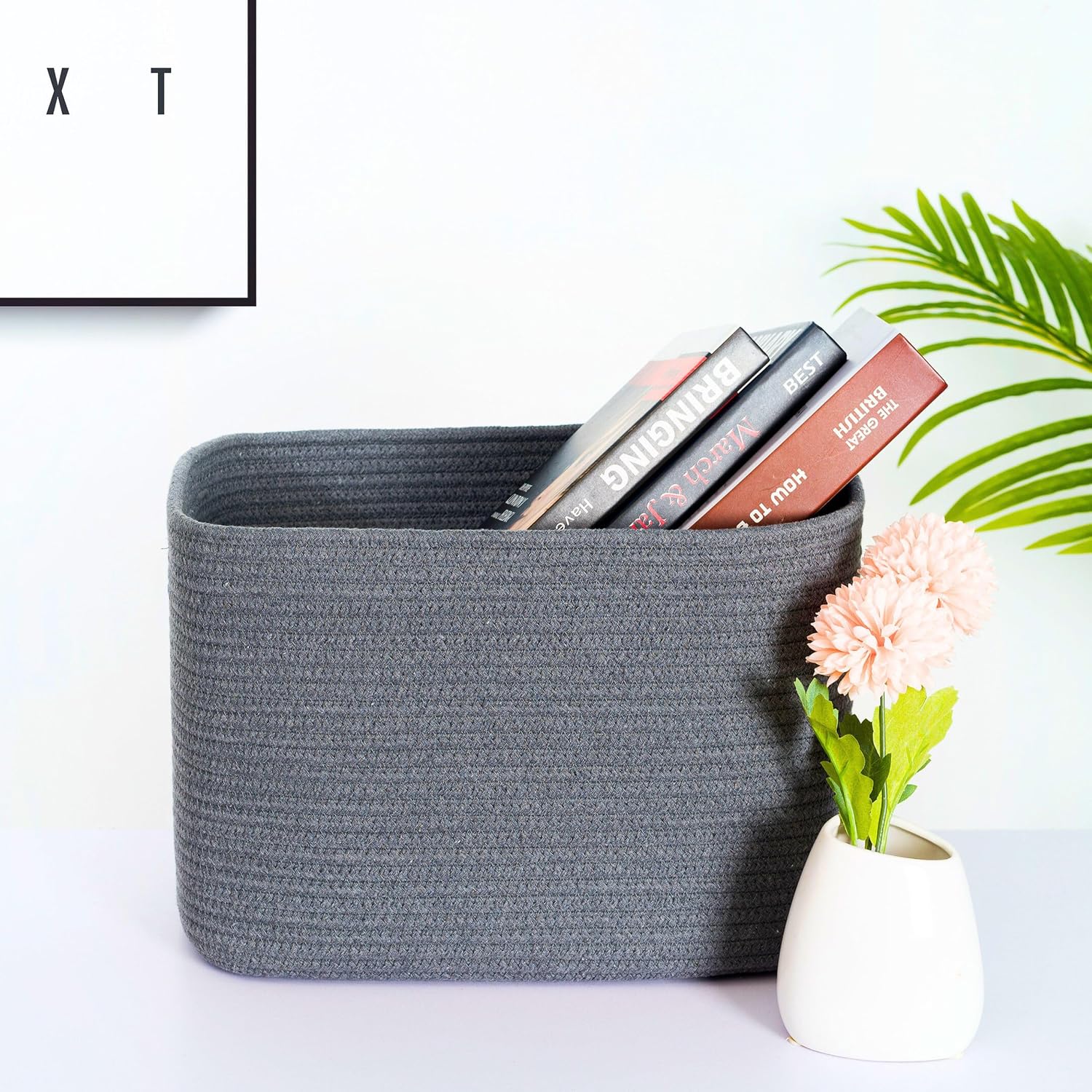 Decorative Woven Storage Baskets / Charcoal Gray / Set of 3