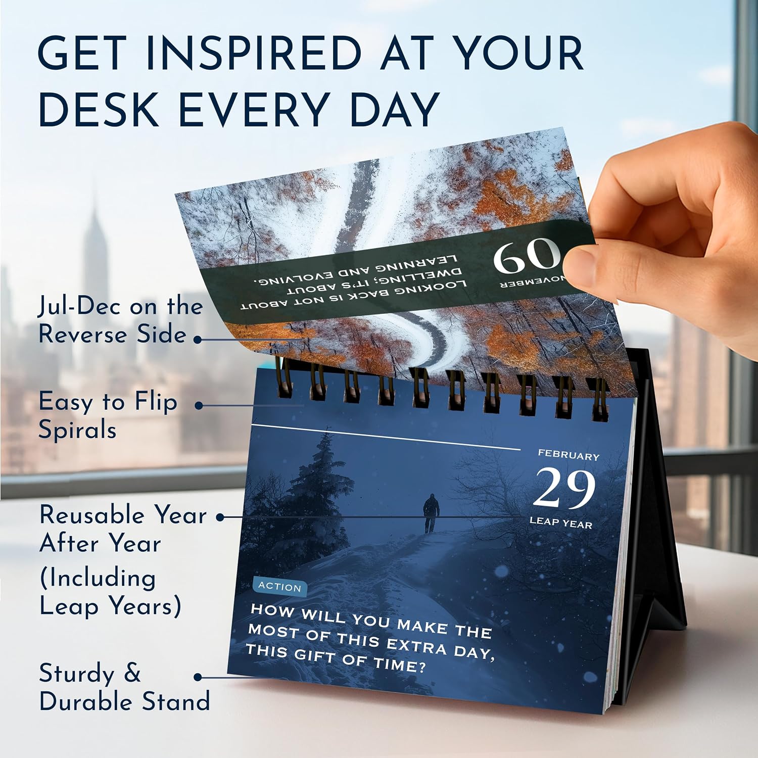 Daily Affirmations for Men, Motivational Desk Flip Calendar, 366 Quotes | Inspirational Gifts for Men, Perpetual