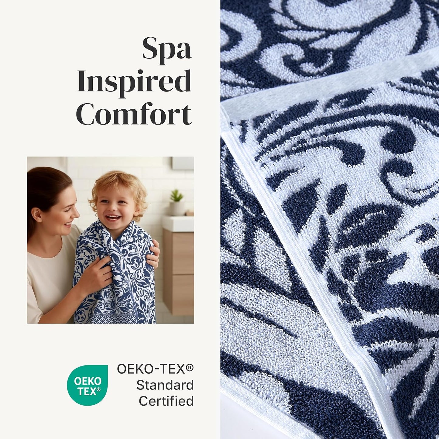 Modern Threads 6 Piece Bath Towel Set – Bathroom Set with 2 Bath Towels, 2 Hand Towels, and 2 Wash Cloths – 100%