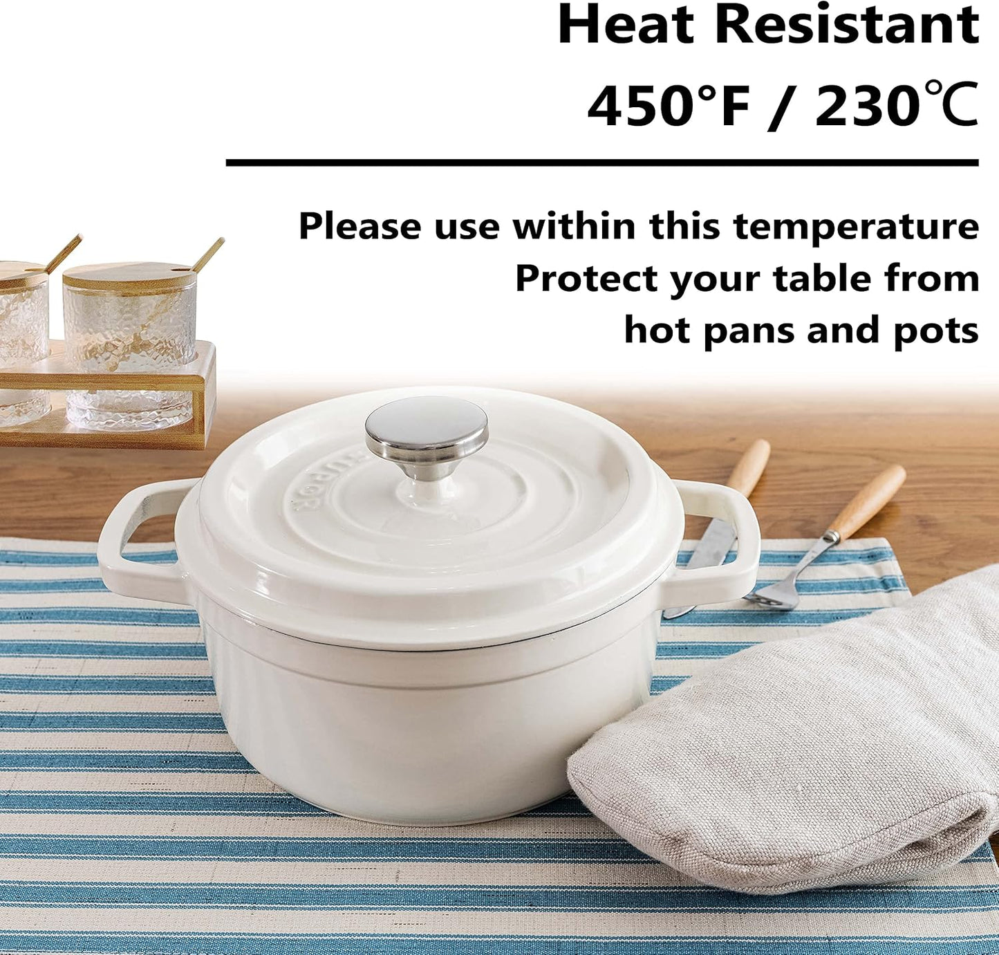 Home Brilliant Table Mats Set of 6 Heat Resistant Dining Placemats for Kitchen Table Farmhosue Rustic, 13 x 19 inches