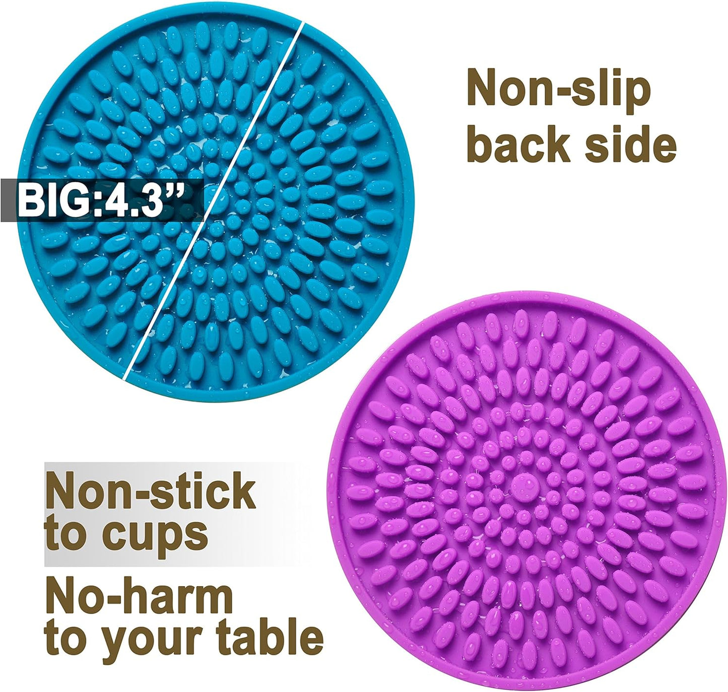 Rubber Drink Coaster Set / Rainbow-oval Buds / Set of 6