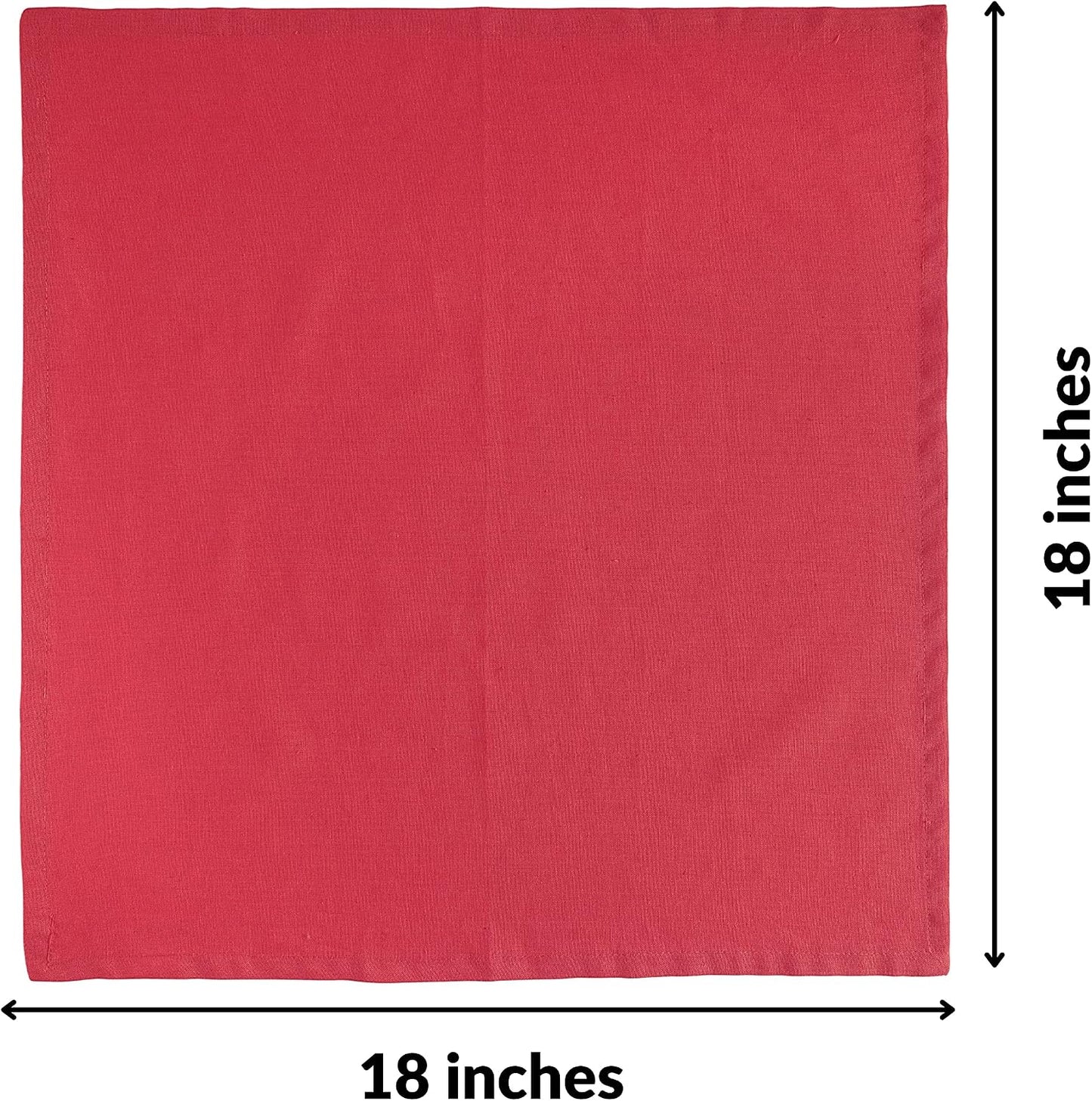 FINGERCRAFT Cloth Napkin, Cotton Linen, Set of 12, 18x18 inch, Multi | Mitered, premium quality, soft, absorbent