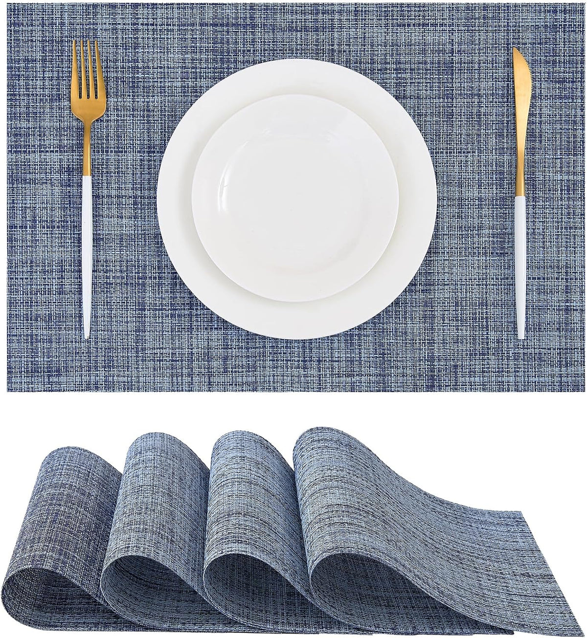 Feuille Valentines Placemat Set of 4,Farmhouse Burlap Heart Bow Valentines Day & Anniversary Placemat Rustic Table Decor for Dining Table