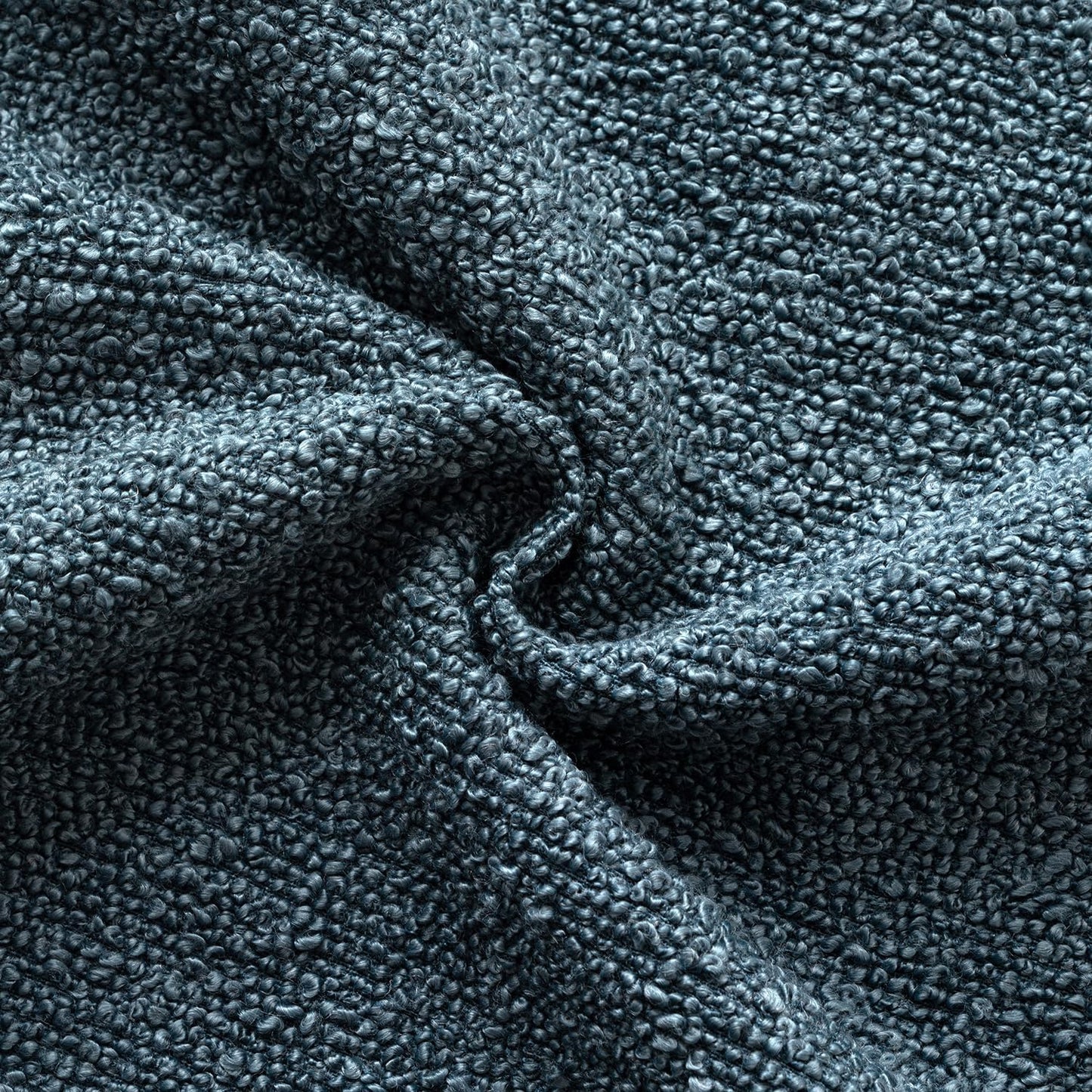 Decorative Boucle Throw Pillow Covers Textured Square Pillowcaes / 18 x 18 / Dark Blue / Set of 2