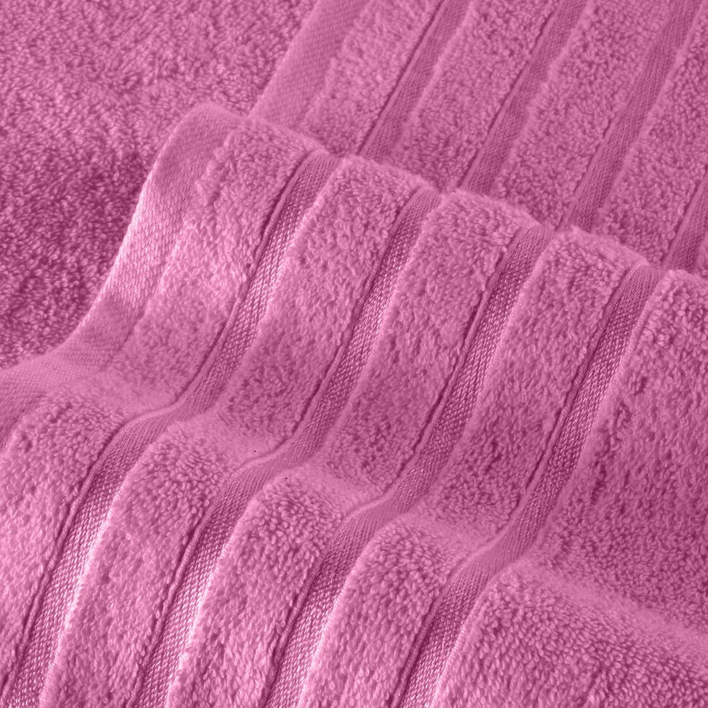 Elegant Comfort 4 Lines Viscose Stripe 6-Piece Premium Towel Set - 100% Turkish Cotton High Absorbent Luxury Bathroom
