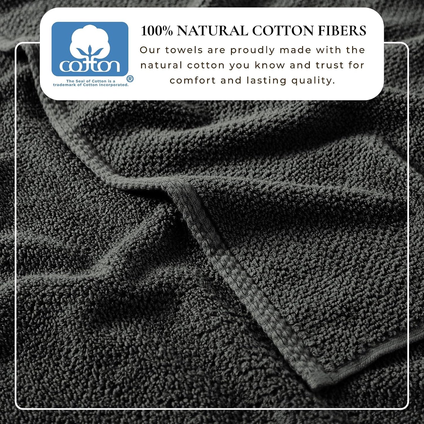 Great Bay Home 100% Cotton 6 Piece Towel Set - Absorbent, Quick-Drying, Durable Bath Towels for Bathroom Decor