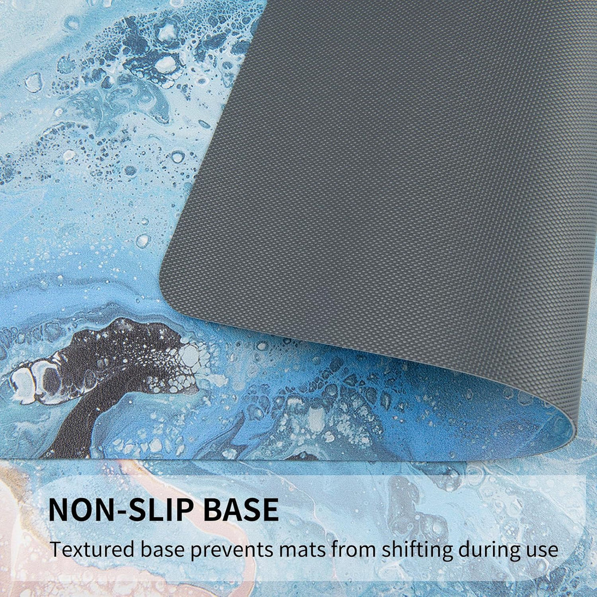 QIYI PU Leather Placemats Set of 6, 12"x18" Waterproof Table Mats, Seafoam | Faux Leather, Heat Resistant, Anti Slip