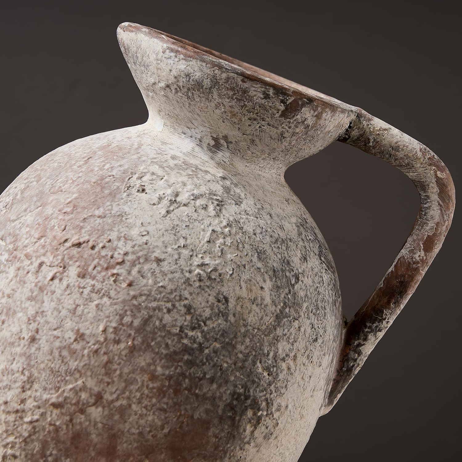 Rustic Vase / Antique Ceramic Vase / Gray- 9.3 / 9.3 Inch