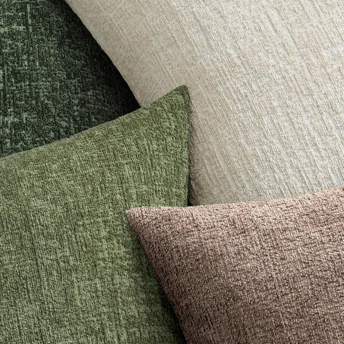 Decorative Throw Pillow Covers Couch Pillow Covers Soft Textured / 18 x 18 / Beige / Set of 2