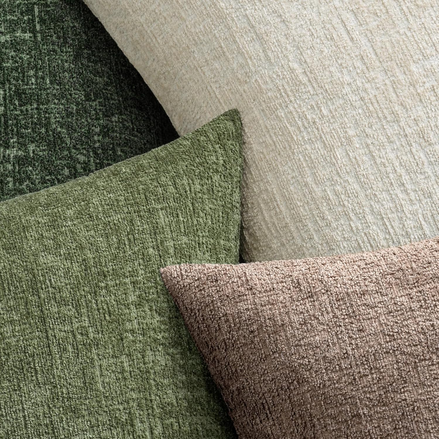 Decorative Throw Pillow Covers Couch Pillow Covers Soft Textured / 18 x 18 / Beige / Set of 2