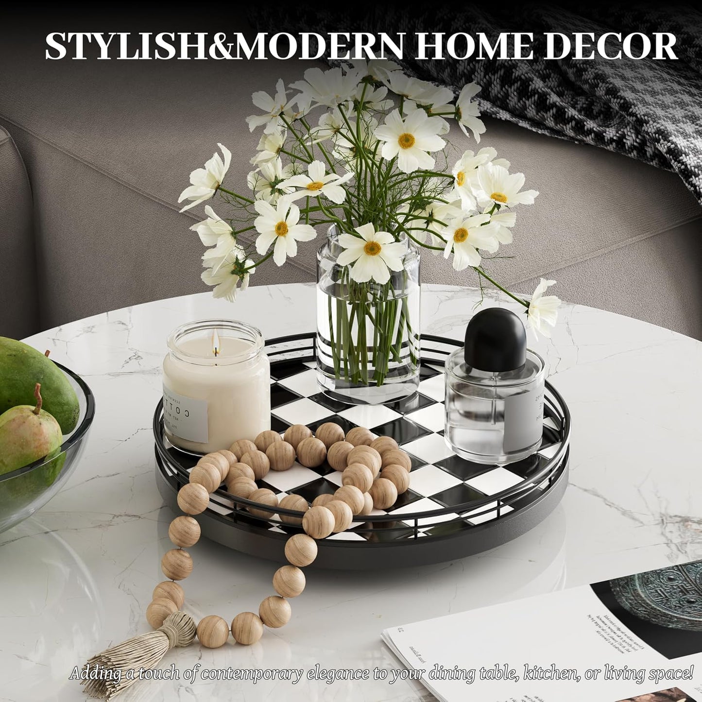 Iron Frame / Rotating Serving Tray / Black