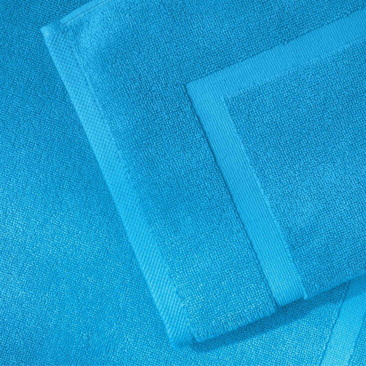SALBAKOS 2-Piece 100% Turkish Cotton Bath Mat Towel, 20x34 inch, Aqua | Bathroom Floor Towels, Thick Soft Most
