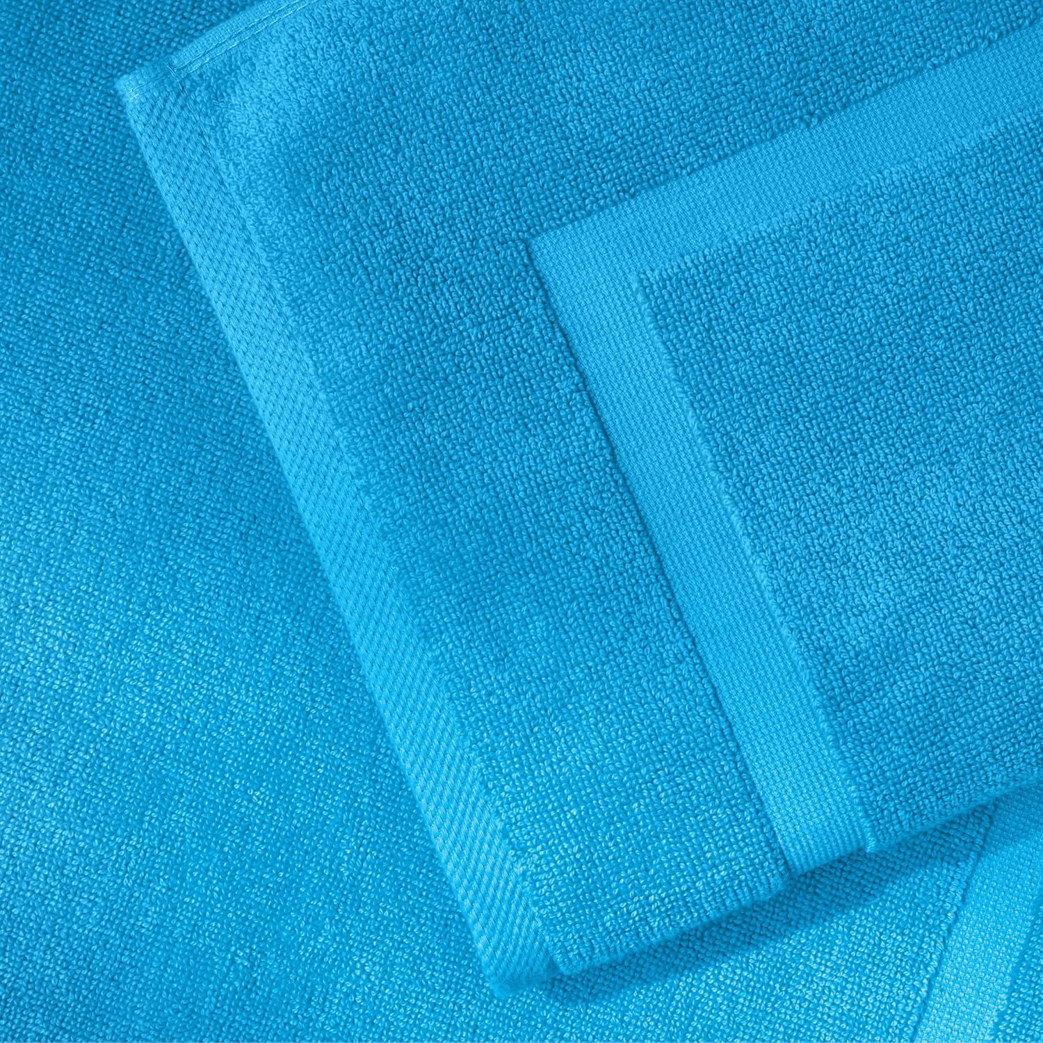 SALBAKOS 2-Piece 100% Turkish Cotton Bath Mat Towel, 20x34 inch, Aqua | Bathroom Floor Towels, Thick Soft Most