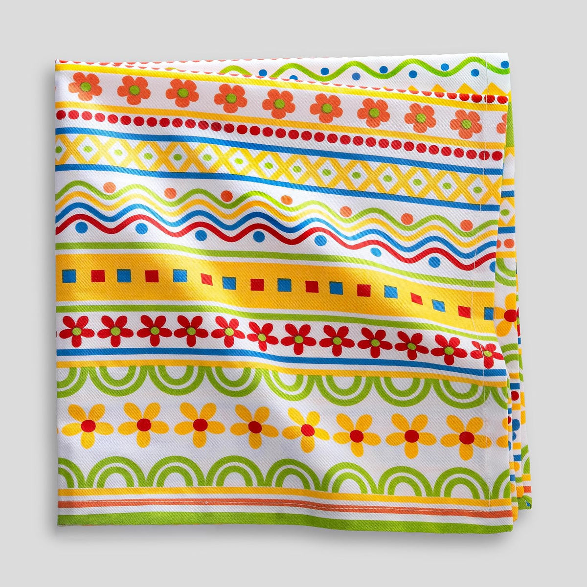 FINGERCRAFT Cloth Napkins Set of 12, 100% Cotton, 20x20 Inch, Folk Garden | Mitered corner, washable, soft, absorbent