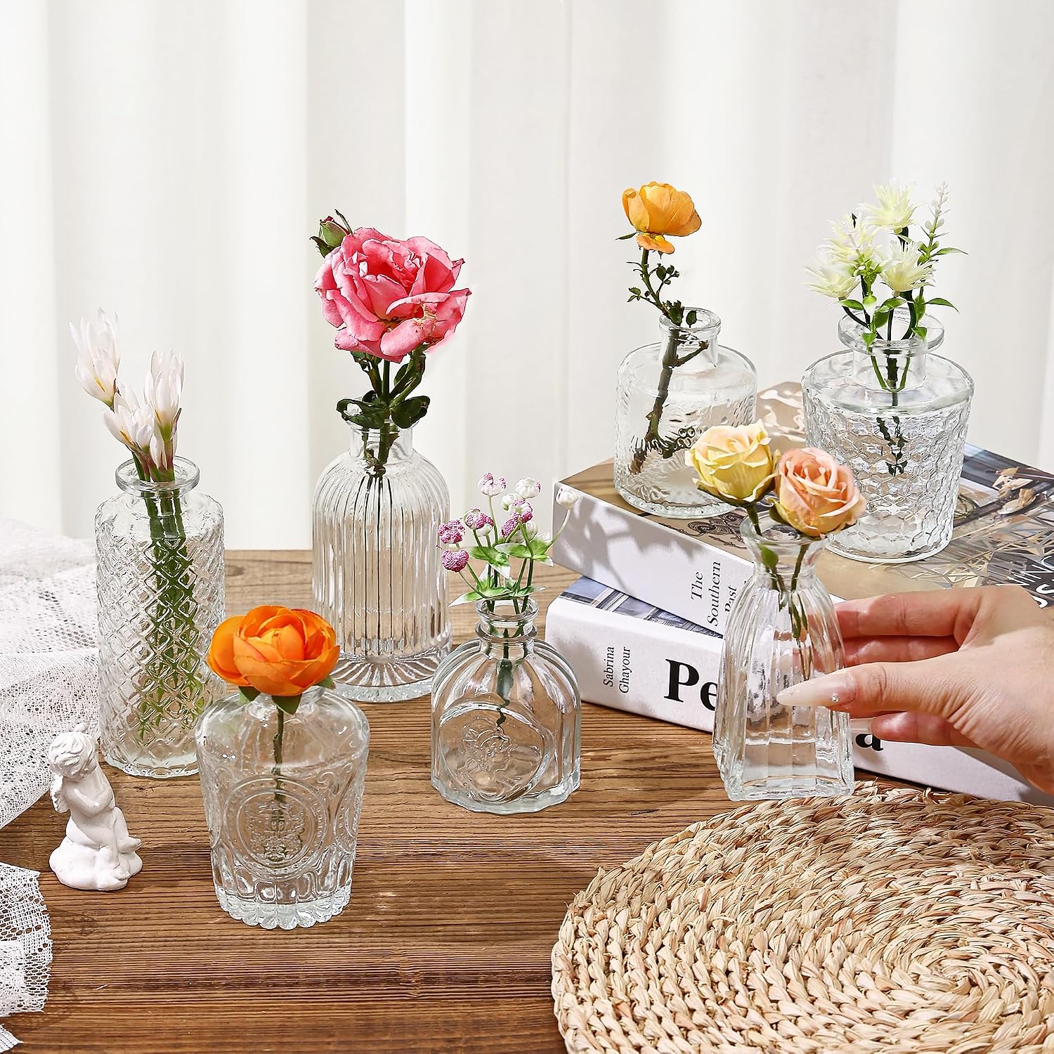 Clear Glass Bud Vases / Clear Series / Set of 15