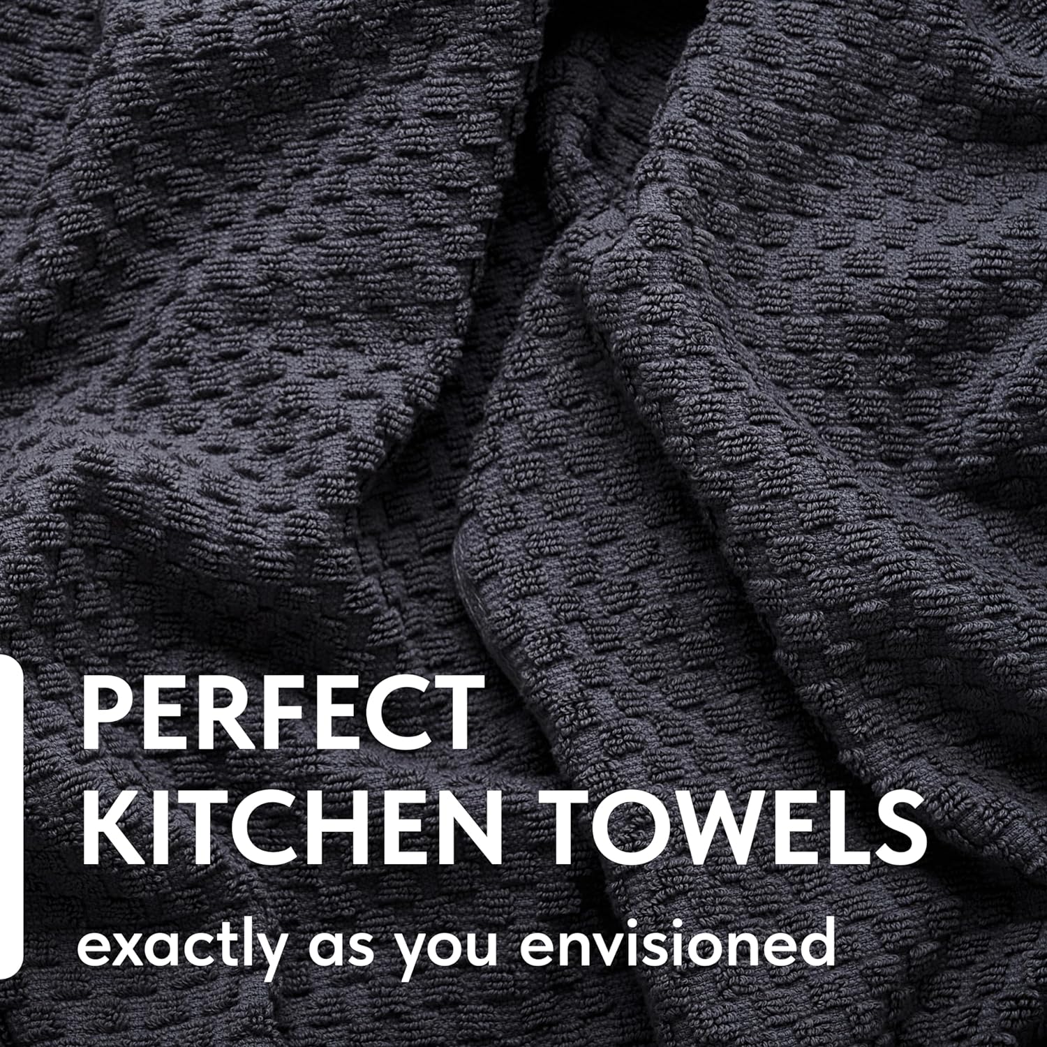 Super Absorbent Kitchen Towels 12 Pack - Premium 100% Cotton Kitchen Towels, 450GSM Thick Machine Washable Gray Dish