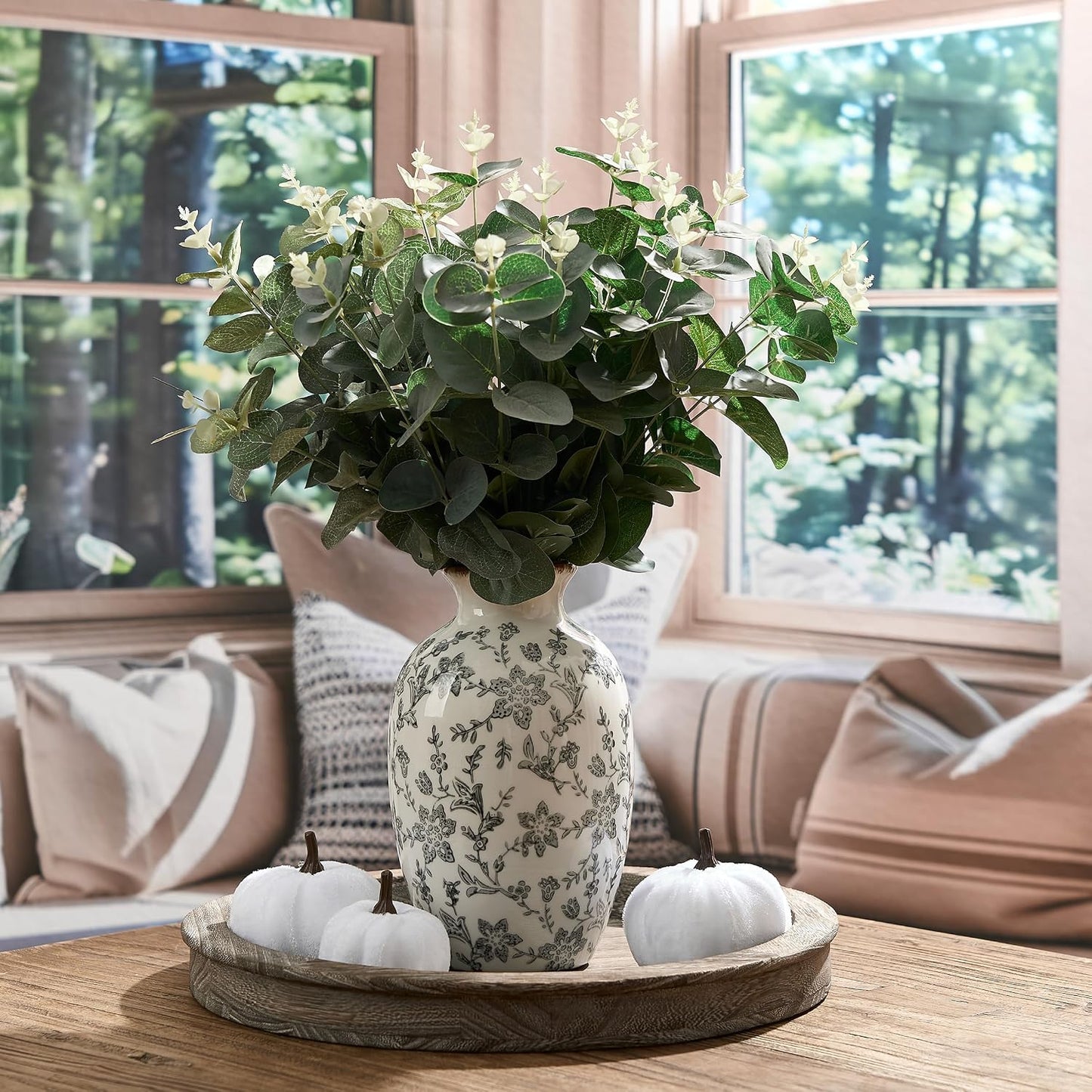 Modern Farmhouse Ceramic Vase / Gray- 7.95