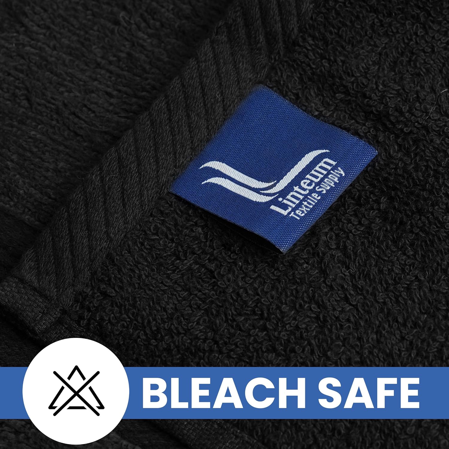 Linteum Textile Supply Black Bleach Proof Premium Hand Towels for Bathroom 16x27 Inches 100% Cotton Zero Twist Quick