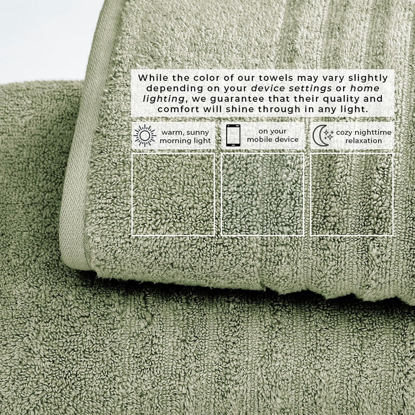 Great Bay Home 4 Pack Bath Towel Set - 100% Cotton Towels - Absorbent & Quick-Dry Towels for Bathroom (Eucalyptus)