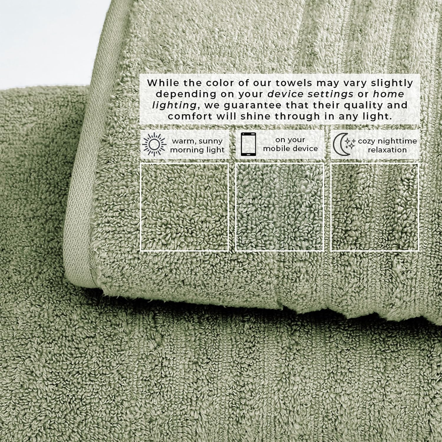 Great Bay Home 4 Pack Bath Towel Set - 100% Cotton Towels - Absorbent & Quick-Dry Towels for Bathroom (Eucalyptus)